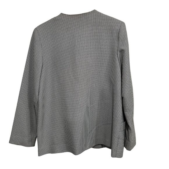 Vintage Troyne Houndstooth Pattern Blazer Black White Single Button Size Medium - Picture 2 of 8